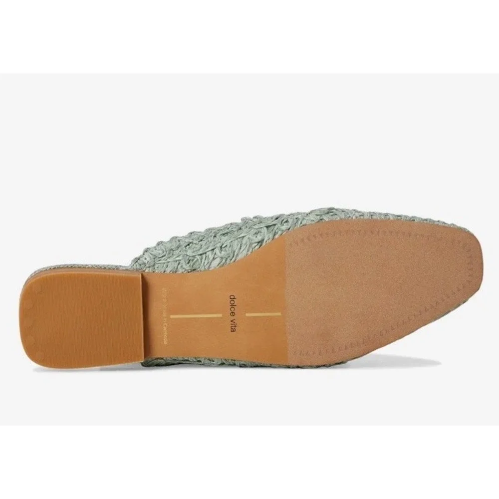New NWOB Womens Dolce Vita Diya Raffia Sage Casual Sandals Slides 6.5M - Picture 3 of 5